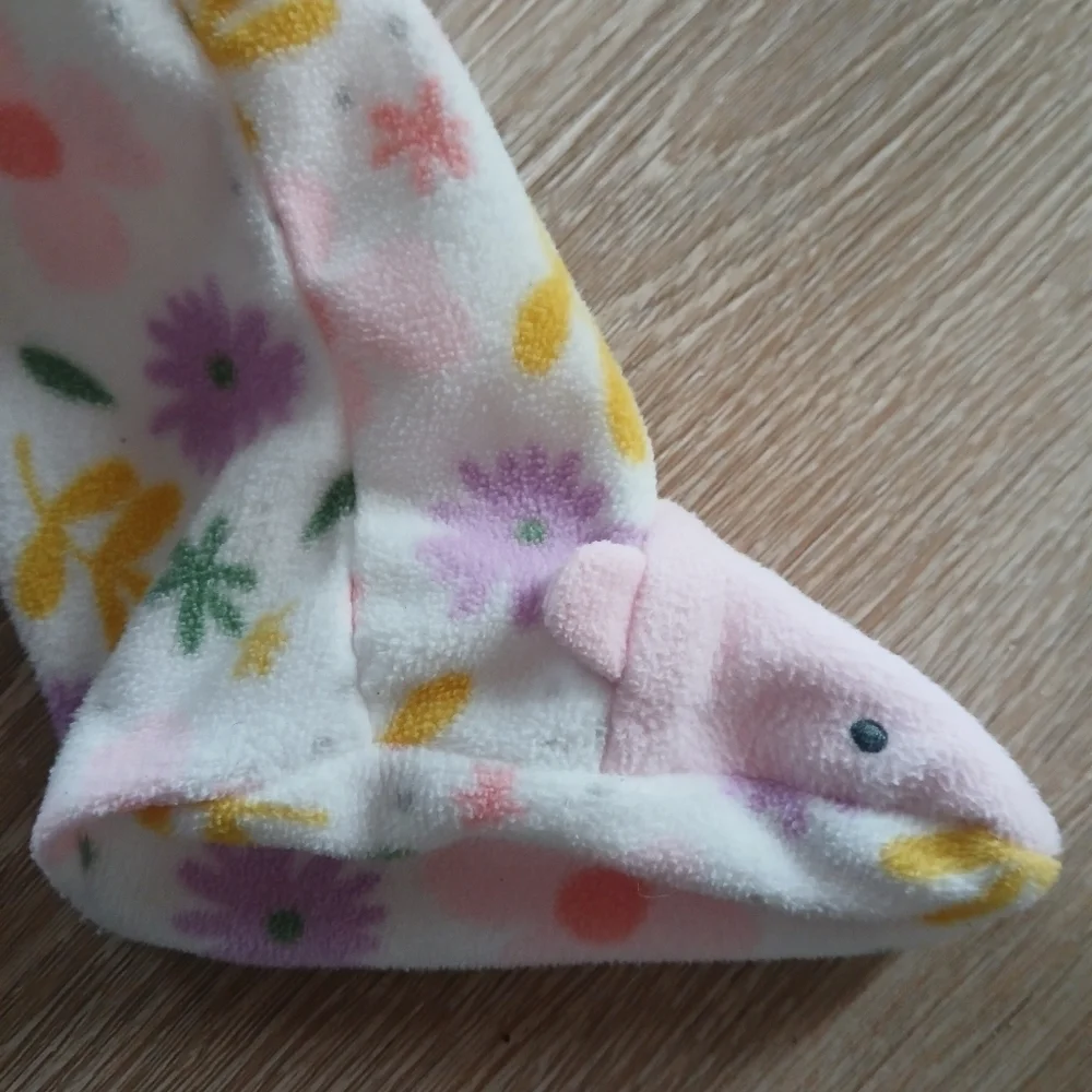 Simple Joys Carter's Girl’s Floral Pink Purple Footies Fleece Sleeper Sz 3-6 M